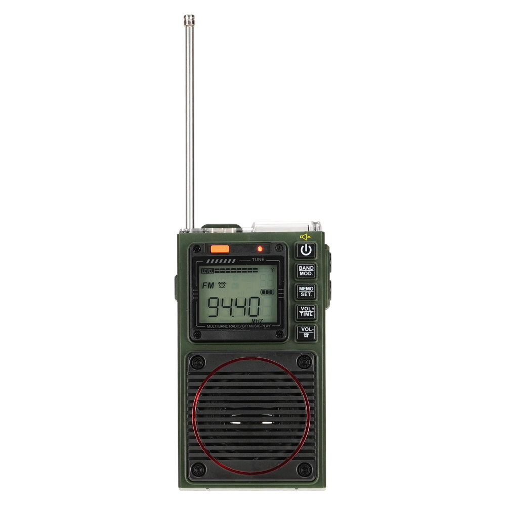 Retekess TR111 Portable MultibandeRadio,FM VHF AM SW WB Radio,Alarme SOS Stéréo Basse,Télécommande Intelligente d'application,MP3/TF,Extérieur