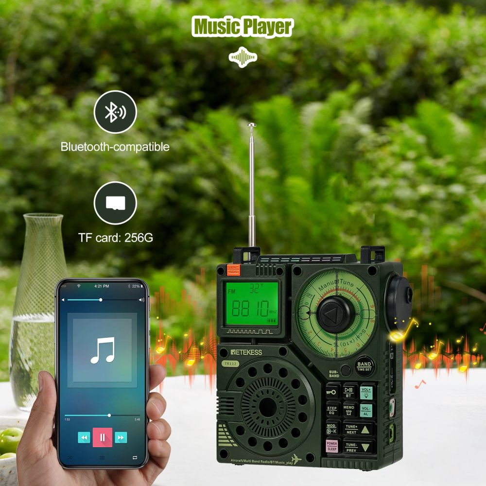 Retekess PR15 Mini Radio de Poche AM FM Récepteur Accordage Pointeur  Portable Alimenté par 2 Piles AAA pour Marche Randonnée Camping