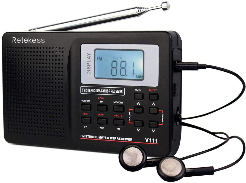 Retekess V111 Radio Portable Radio AM/FM/SW Radio DSP à Ondes Courtes Batterie Alimenté Bande Mondiale Transistor de Voyage Récepteur Stéréo