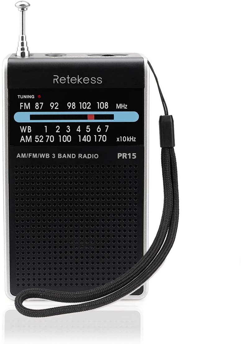 Retekess PR15 Mini Radio de Poche AM FM Récepteur Accordage Pointeur  Portable Alimenté par 2 Piles AAA pour Marche Randonnée Camping