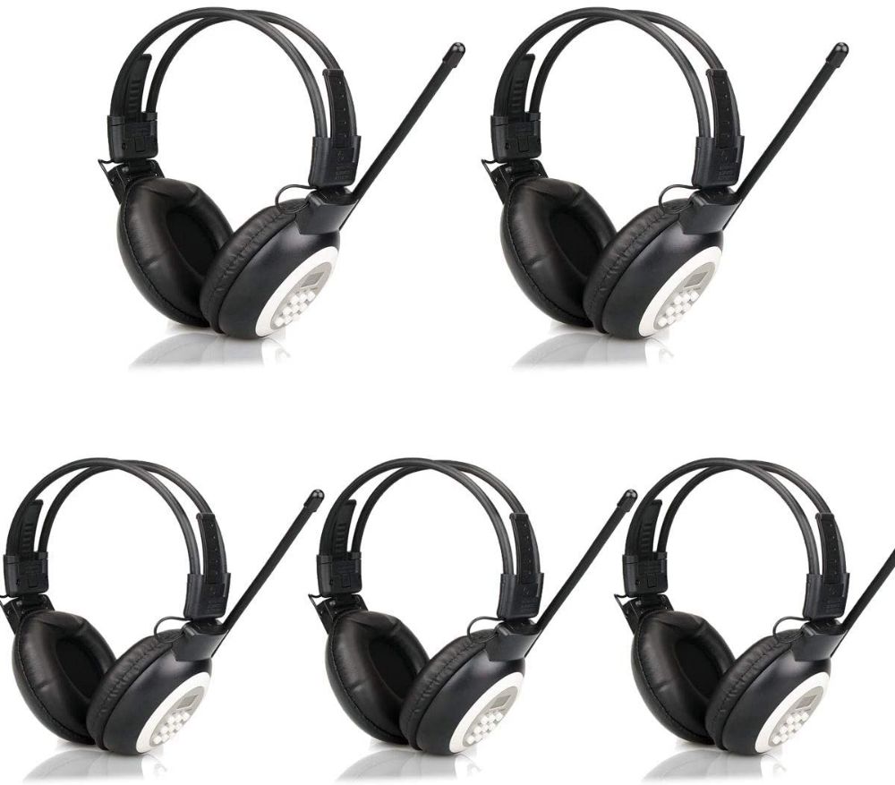 Retekess TR101 Casque FM sans Fil Récepteur FM Mono/Stéréo pour École Enseignement Tests en Classe Exercices d'Écoute Examen Linguistiques (5pcs) 