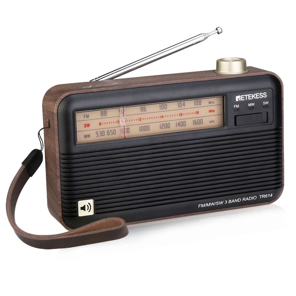 Retekess TR614 Radio à Ondes Courtes, Portable Radio, FM AM SW Radio Rétro, Grand Son, Excellente Réception, avec Prise Casque, Radio Analogique pour Les Personnes Âgées