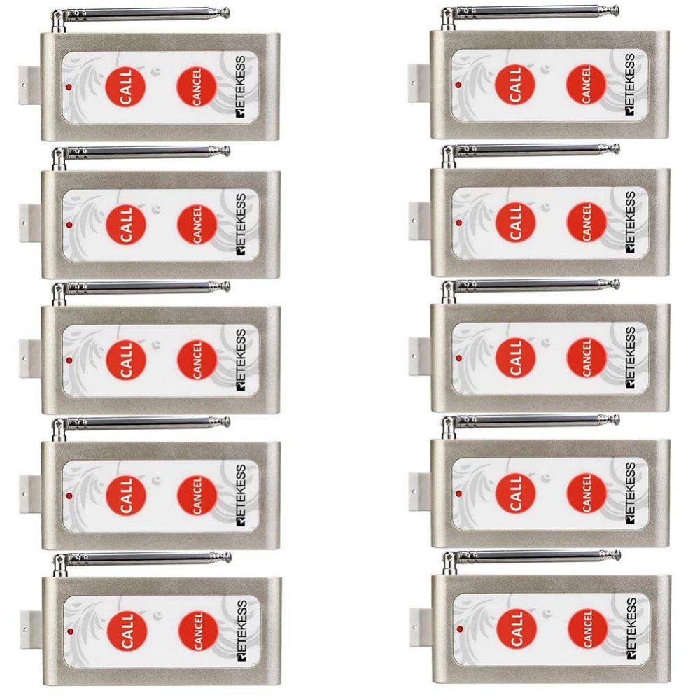 Retekess TD004 Bouton d'Appel Pager Transmettre Signal Longue Distance Travers