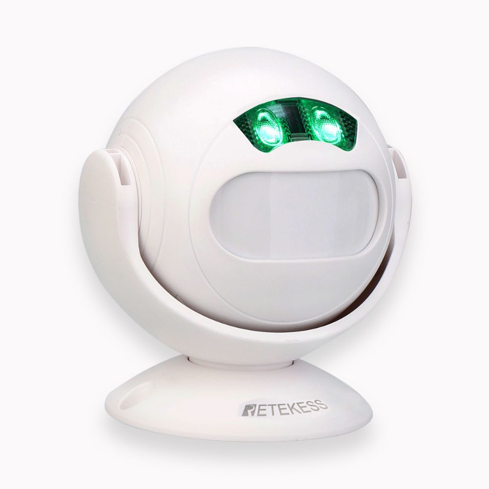Retekess TD107 Détecteur de Mouvement Sonnette DIY Alarm Veilleuse Système d’Alarme en Boutique Maison Passage Blanc