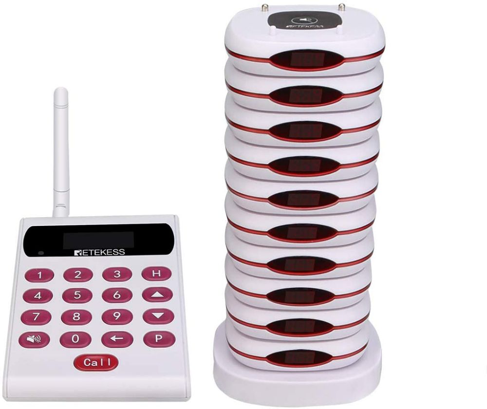 Retekess TD161 Restaurant Bipeur Clavier sans Fil Système d’Appel sans Fil Aimant FSK Longue Distance