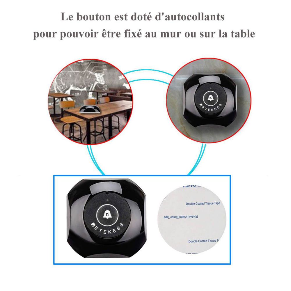 Retekess T128-TD013 Restaurant bipeur bouton Système d’appel sans fil 433MHz
