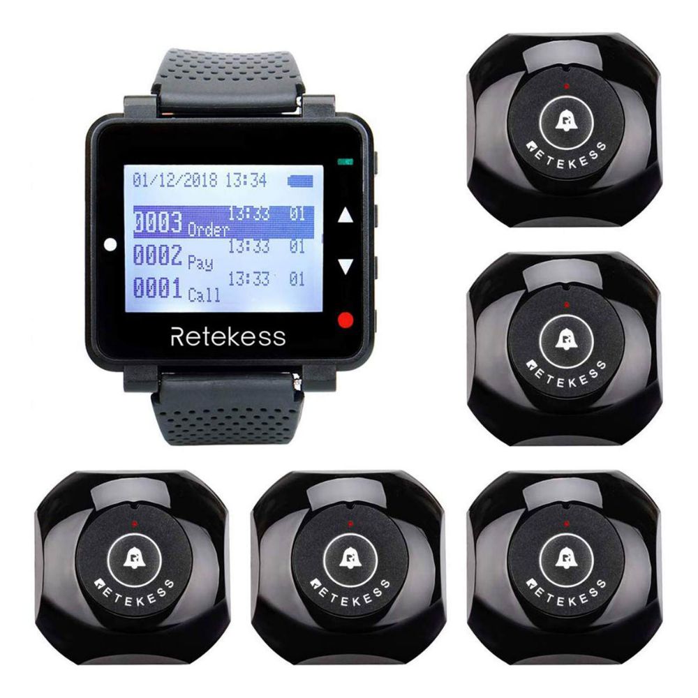 Retekess T128-TD013 Restaurant bipeur bouton Système d’appel sans fil 433MHz