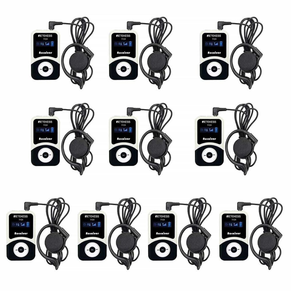 Retekess T131 10 Récepteurs Compatible avec le Système de Guide Touristique sans Fil T130-T131