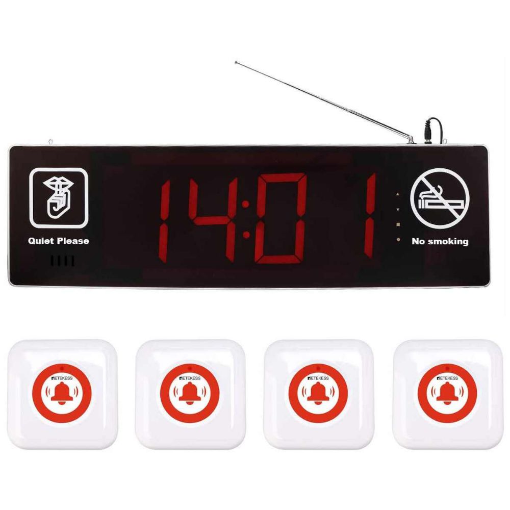 Retekess TD123-TD002 Système d'Appel Urgent dans Le Couloir Double-Face Écran avec Diffusion Vocale
