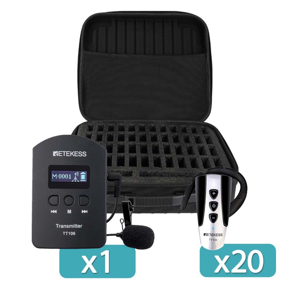 Retekess TT106 Système de guide Audio Touristique avec Sac De Transport Portable