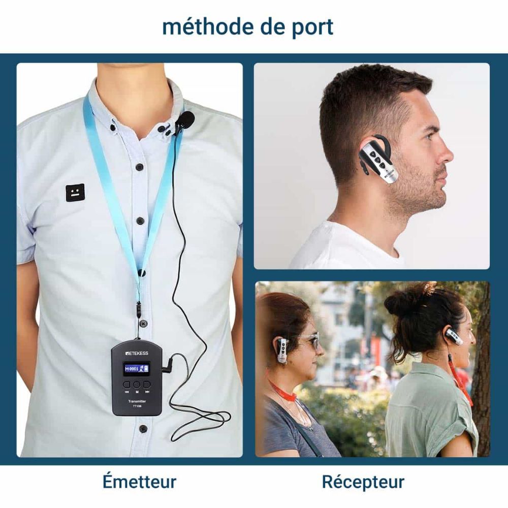 Retekess TT106 Système de guide Audio Touristique avec Sac De Transport Portable