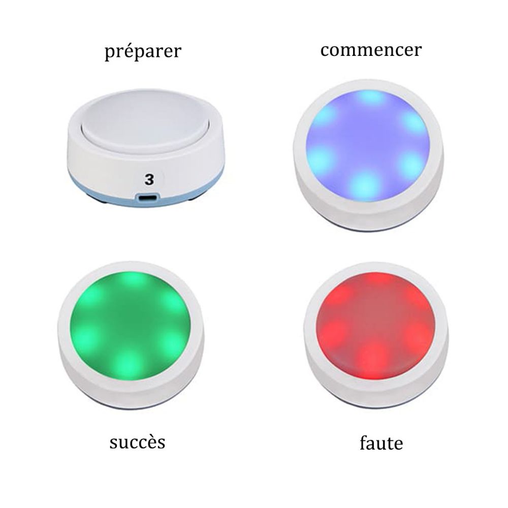 Retekess TM101 Bouton de Buzzer de Réponse Compatible avec TM101 Système de Buzzer de Réponse sans Fil en Concours de Répondre Rapide Scolaire Concours de Connaissances (4 pcs)