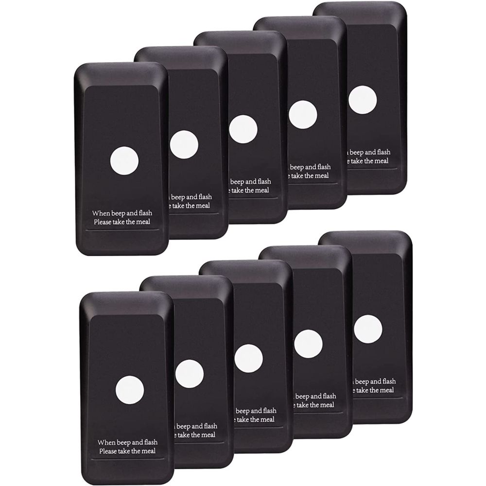 Retekess TD157 Bipeur Récepteur Compatible avec TD157 Système d'Appel sans Fil Restaurant Bipeur 150mAh 48H 300M Cafe Pizzeria Hotel (Noir, 10 Pcs)