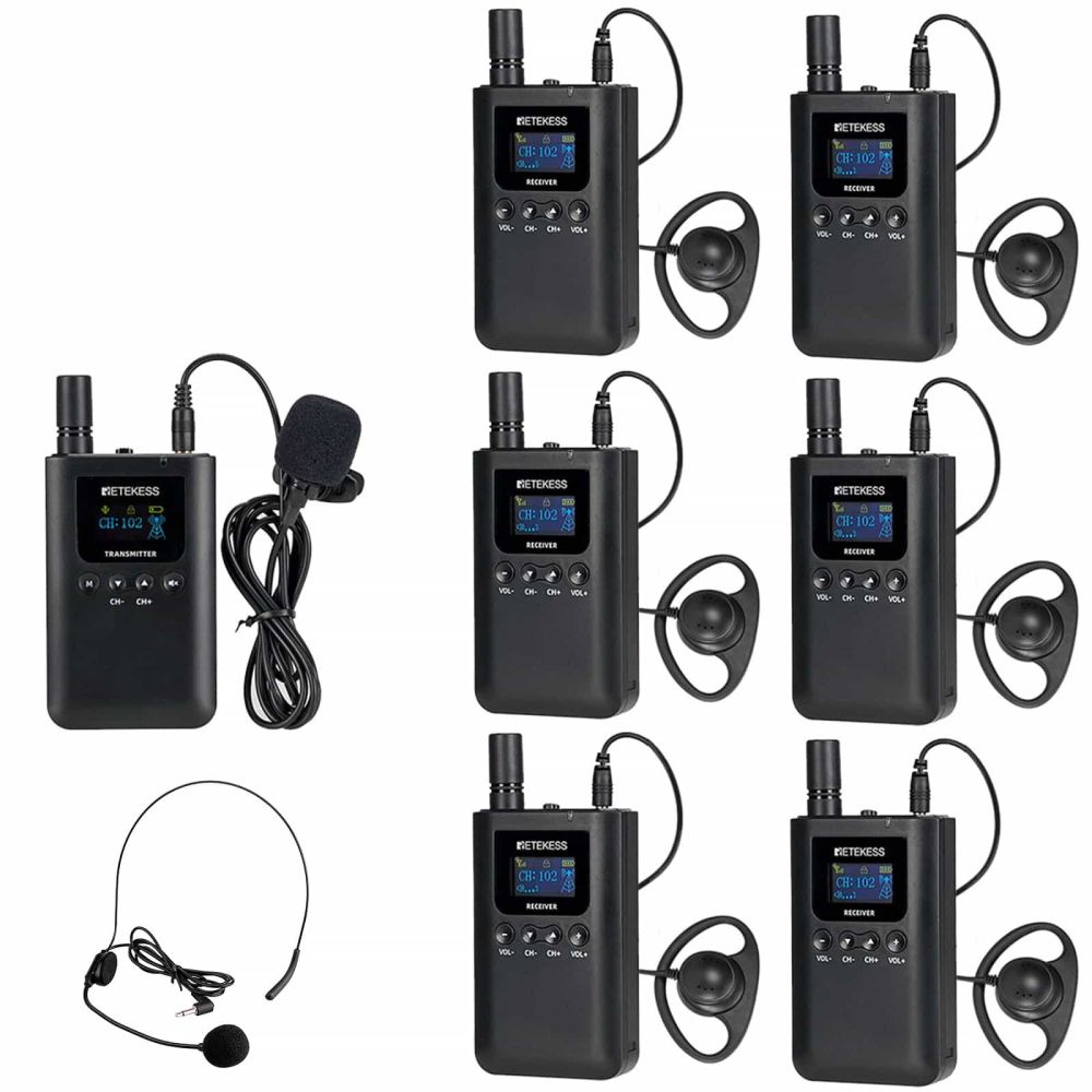 Retekess TT125 Guide Audio 100 heures d'autonomie de la batterie, idéal pour les guides touristiques