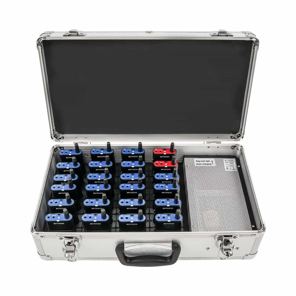 Retekess TT022 Mallette de Chargement Mallette de Rangement Portable à 24 Emplacements pour l'émetteur Principal TT126 et l'émetteur Secondaire TT126