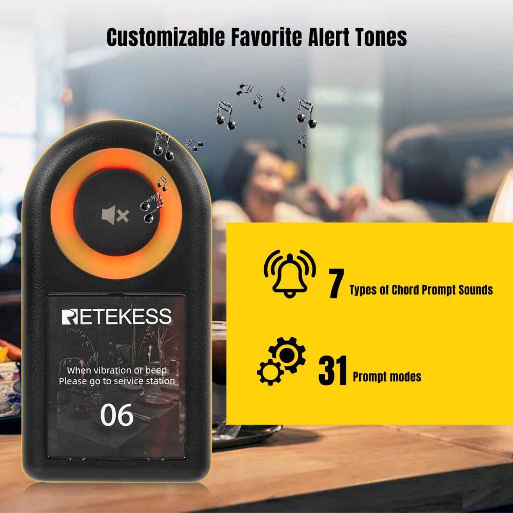 Retekess TD169 Téléavertisseur de Restaurant Signal Stable Dans un Rayon de 500 M