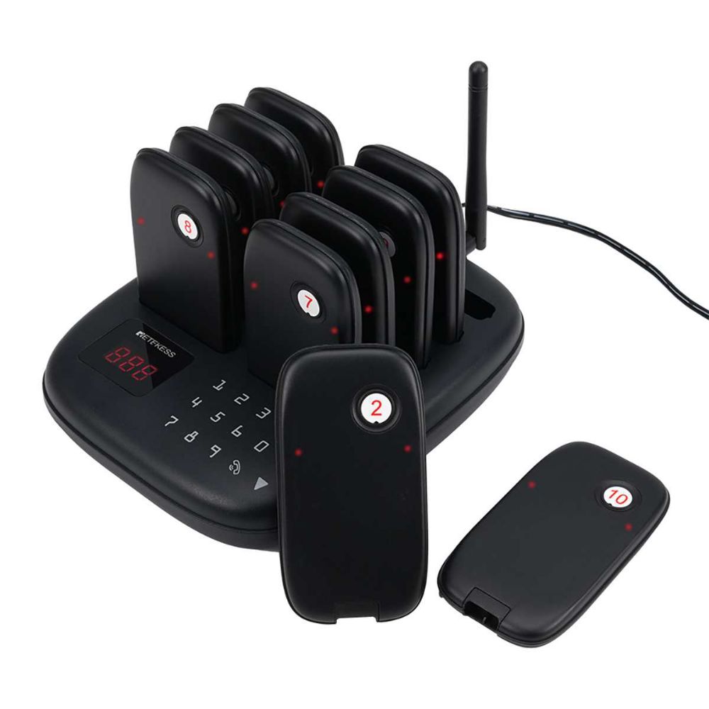 Retekess TD175S Bipeurs Restauration Avec système de bip alimentaire portable de 10 téléavertisseurs