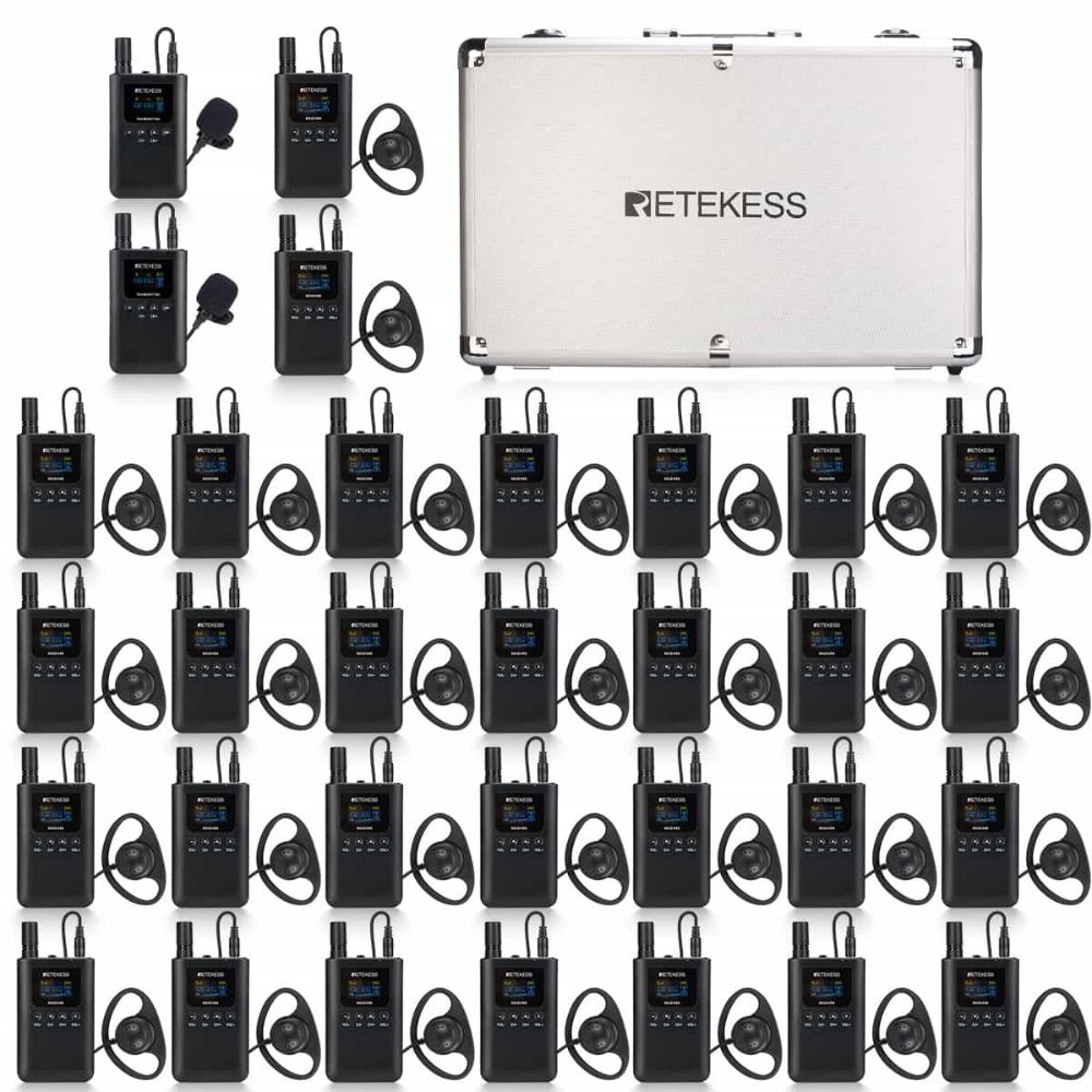Retekess TT125 Système de Visites Guidées Whisper Boîte de Charge 32 Fentes pour une Longue durée de vie de la Batterie