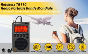 Retekess TR110 Mini Bande Aéronautique Radio Scanner, Portable
