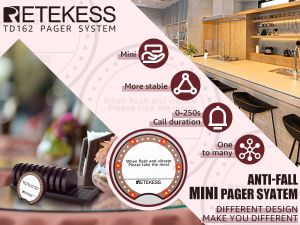 Retekess TD162 Système d’Appel sans Fil, Anti-Chute Bipeur Restaurant Vibreur doloremque