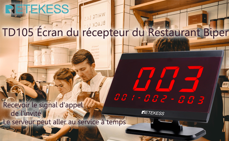 bipeurbipeur restaurant TD105 Écran Récepteur