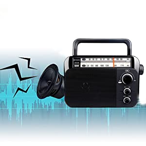 Retekess TR604 Radio Portable FM, Poste Radio Pile et Secteur