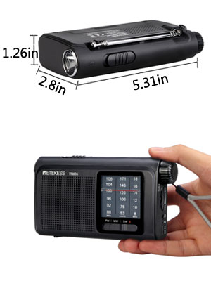 Retekess TR605 FM/AM/SW Radio Portable Radio de Poche Traditionnelle