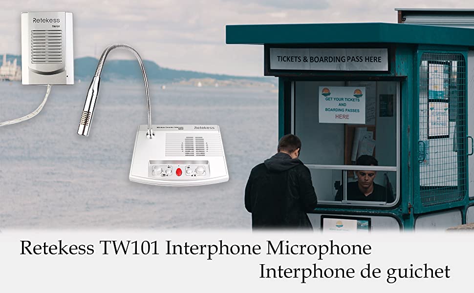 Retekess TW101 Interphone Microphone interphone de guichet Retekess TW101 Interphone Microphone interphone de guichet
