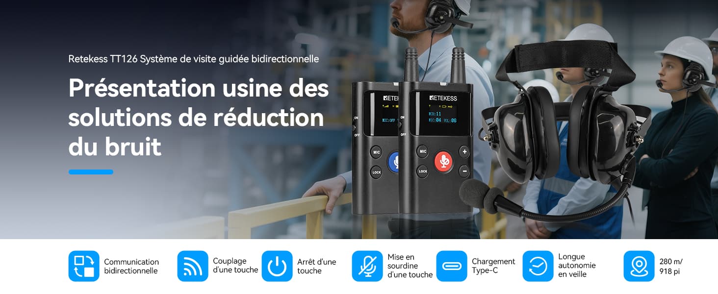 TT126-TT034-Système-de-Visite-Guidée-Bidirectionnelle-Présentation-Usine-des-Solutions-de-Réduction-du-Bruit-retekess