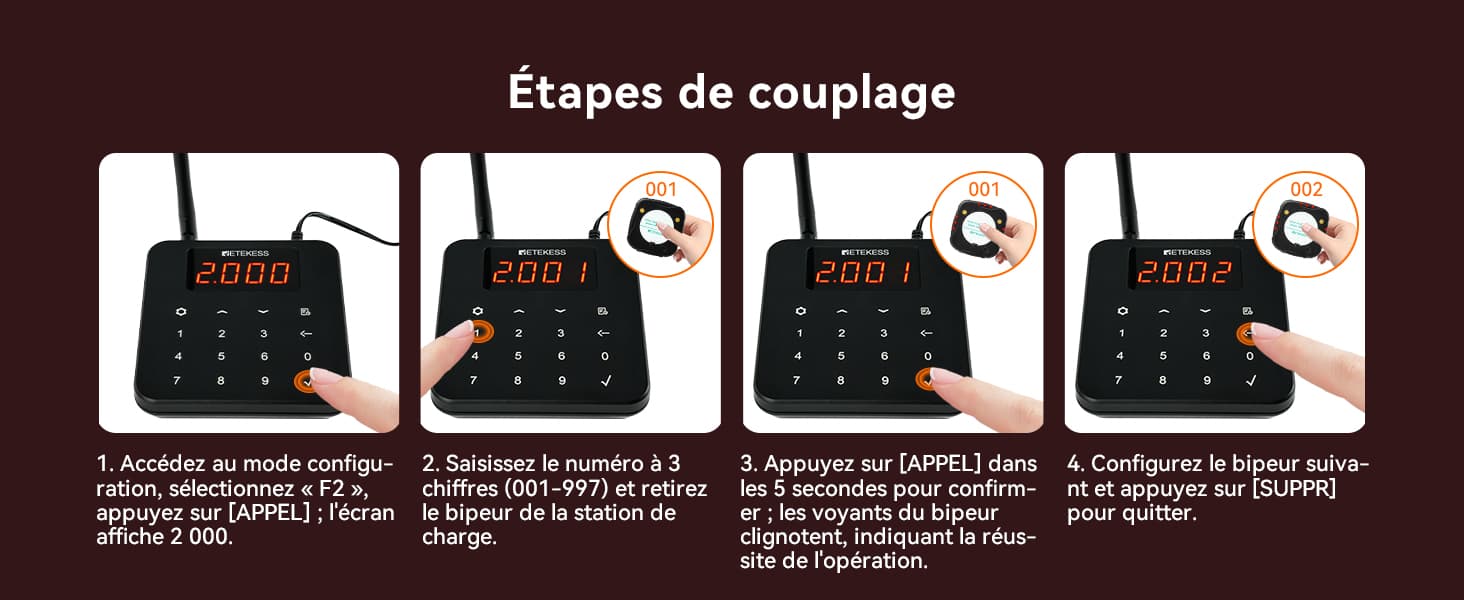 etapes-de-couplage-bipeurs-systeme-de- teleavertisseur-de-restaurant-retekess-td186