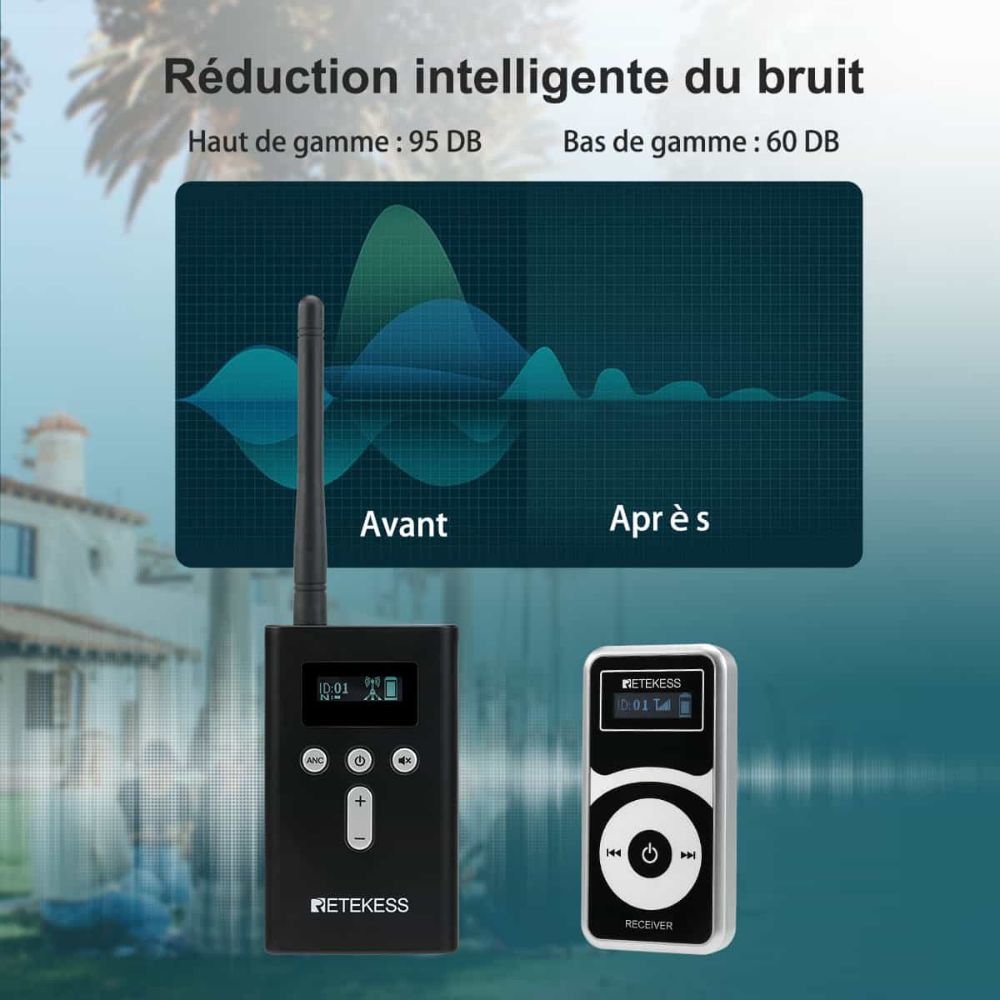Retekess T130P T131P(T130 3rd) Audiophone pour Guide Système Audioguide, Adecuada para Turismo y Visitas a Fábricas